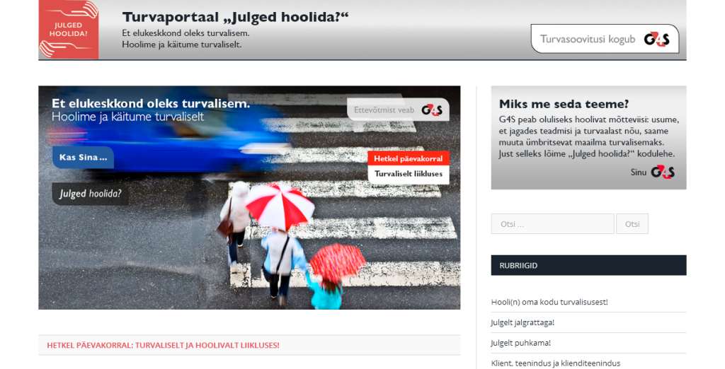 „Julged hoolida?“ arenes turvaportaaliks