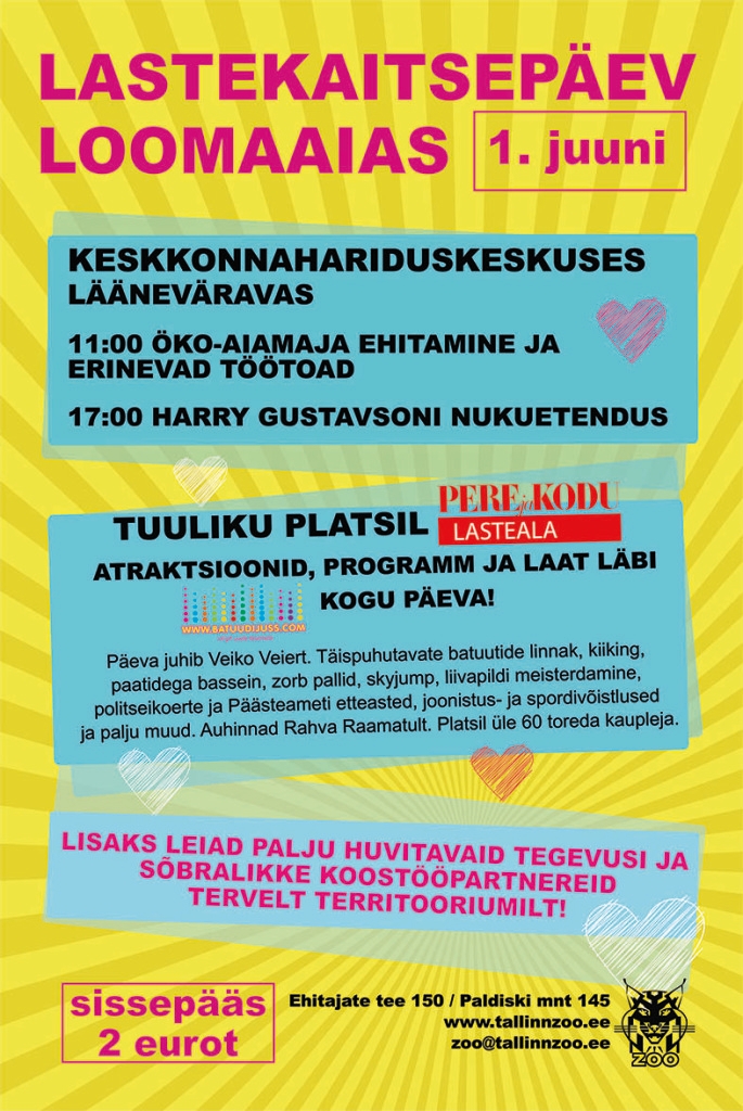 Tallinna Loomaaed ootab lastekaitsepäeval, 1. juunil külla!