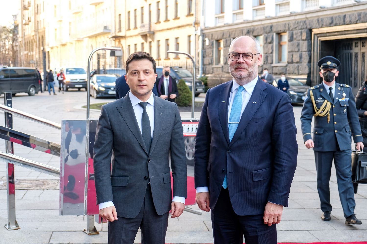 Kohtumine Kiievis 22.02.2022. Volodõmõr Zelenskõi ja President Alar Karis (Foto Vabariigi Presidendi Kantselei:Mattias Tammet)